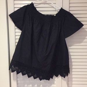 Off shoulder black top